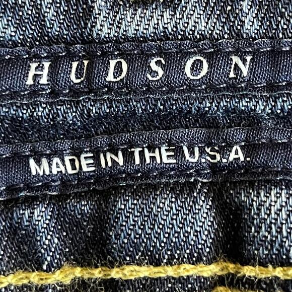 Hudson Collin Jeans Back Flap Pocket 2 Button Front Elm Dark Wash Size 25 - Picture 8 of 11